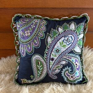 Pier 1 Blue and Purple Paisley Accent Throw Pillow